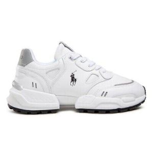 eliraz&sivan  brands נעלי גברים ממותגים  POLO RALPH LAURENJOGGER LEATHER-PANELED SNEAKER (US 8/ UK 7/ EU 41)