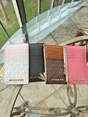 eliraz&sivan  brands מותגי אופנה נשים  MICHAEL KORS JET SET TRAVEL TOP ZIP CREDIT CARD CASE ID HOLDER WALLET COIN POUCH