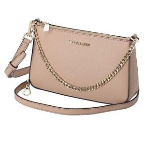 eliraz&sivan  brands מותגי אופנה נשים  Michael Kors Jet Set Travel Medium Zip Pouchette Crossbody Camel Leather