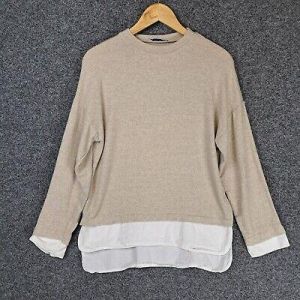 Zara Womens Blouse Top Size S Small Knit Long Sleeve Stretch