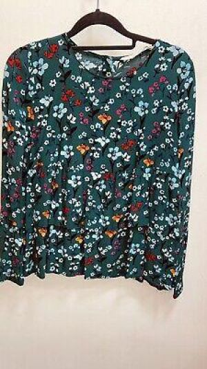 zara size s green floral blouse