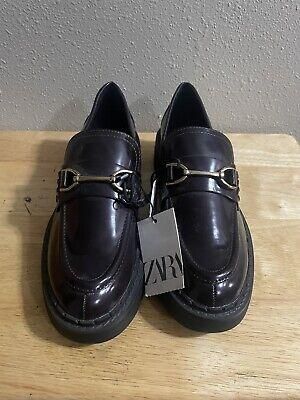eliraz&sivan  brands zara ZARA Dark Brown Chunky Loafers Women’s Size 8 NWT