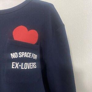eliraz&sivan  brands zara Zara Pulse Unisex Pullover Sweatshirt Size M/40 Navy  “NO SPACE FOR EX-LOVERS”