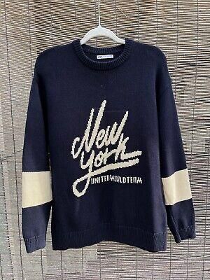 Zara Unisex Jersey Sweater Navy Knit “ New York City United World Team” (Size M)