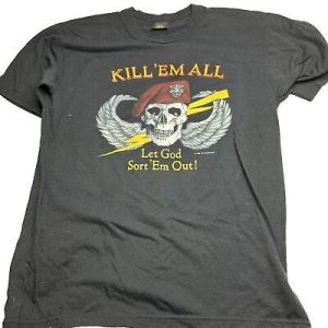 eliraz&sivan  brands outlet מותגים  Vintage 1986 Kill Em All Let God Sort Em Out T-Shirt Size L JRS ENTERPRISES USA