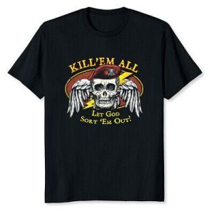 eliraz&sivan  brands outlet מותגים  NEW LIMITED Vintage Kill 'Em All Let God Sort 'Em Out T-Shirt