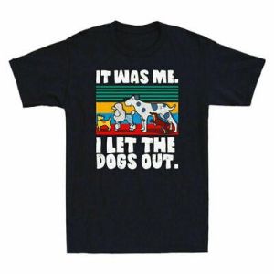 It Was Me I Let The Out Animals Lover Funny Vintage Men's T Shirt Black Navy Tee