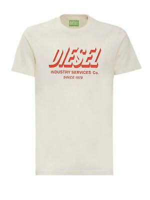 Diesel - Mens Slim Fit Round Neck Logo T-Shirt Creamy White - T-DIEGOS-A5