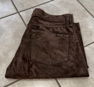 DIESEL BROWN FAUX SUEDE BUTTON FLY STRAIGHT LEG CASUAL JEANS Sz 32" x 33"