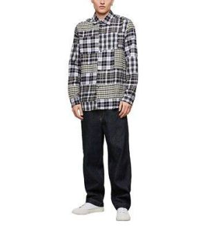 Diesel Men's Shirt Size L Flannel Patchwork S-Morris A01811
