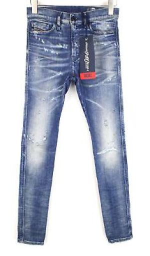 eliraz&sivan  brands DIESEL Diesel D-Reeft-T 0870O Hommes Jean W26 Taché Sweat Jogg Skinny Boys Vieux Look