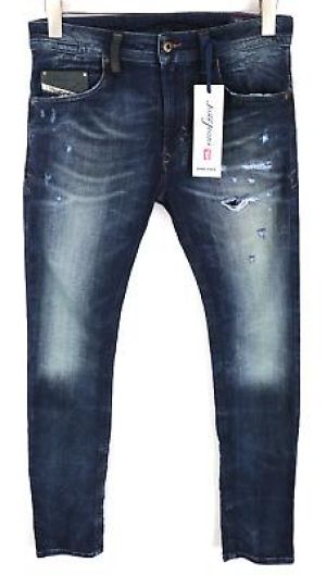 eliraz&sivan  brands DIESEL DIESEL Thavar-NE R060S Men Jeans W28 Sweat Jogg Slim Washed Cotton Stretch Blue