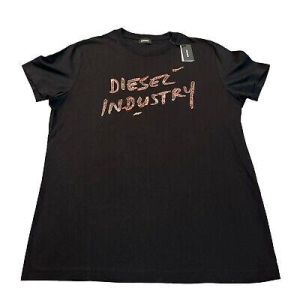 eliraz&sivan  brands DIESEL Diesel Industry Men’s Logo SS T-Shirt (Black) Size Large - NEW