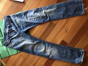 eliraz&sivan  brands DIESEL DIESEL INDUSTRY ZATHAN REGULAR BOOTCUT DISTRESSED BUTTON FLY JEANS 30x31