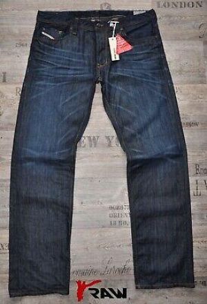 eliraz&sivan  brands DIESEL DIESEL LARKEE 0806W W38 L34 STRAIGHT NEW MAN / MENS JEANS DARK BLUE WHISKER 38L