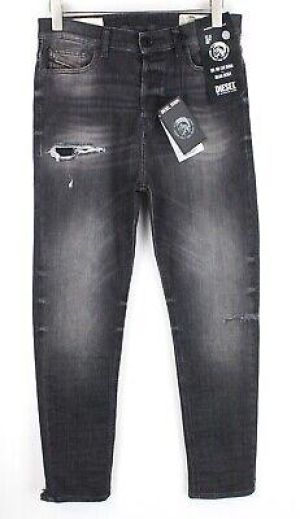 eliraz&sivan  brands DIESEL DIESEL D-Vider 069DM` Men Jeans W29/L32 Button-Fly Distressed Dark Grey Carrot