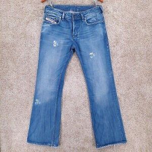 eliraz&sivan  brands DIESEL Diesel Zathan Jeans Men's 31x31 Blue Regular Bootcut Casual Cotton Distressed