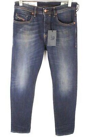 eliraz&sivan  brands DIESEL DIESEL Buster 0890Z W30/L30 Men Jeans Slim Taper Fit Cotton Stretch Blue Aged