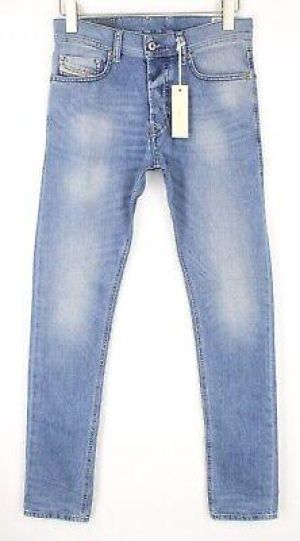 Diesel Tepphar 0842H Hommes Jean W27/L32 Garçons Slim Coupe Carotte Coton Bleu