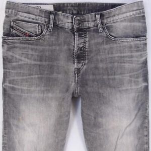 eliraz&sivan  brands DIESEL Mens Diesel D-FINISHING Regular Tapered Spandex Grey Jeans W33 L30-