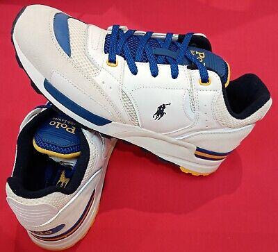 eliraz&sivan  brands נעלי גברים ממותגים  Size 9 EU43 POLO RALPH LAUREN White & Blue Classic comfy  Trainers RRP£130