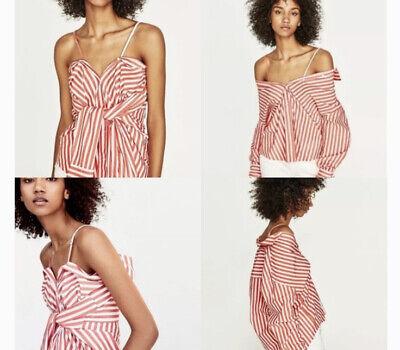 eliraz&sivan  brands zara Zara Red White Stripe Multi Way Shirt Nwt S