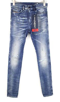 eliraz&sivan  brands DIESEL Diesel D-Reeft-T 0870O Hommes Jean W26 Taché Sweat Jogg Skinny Boys Vieux Look
