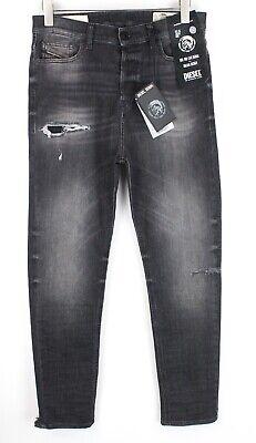 eliraz&sivan  brands DIESEL DIESEL D-Vider 069DM` Men Jeans W29/L32 Button-Fly Distressed Dark Grey Carrot