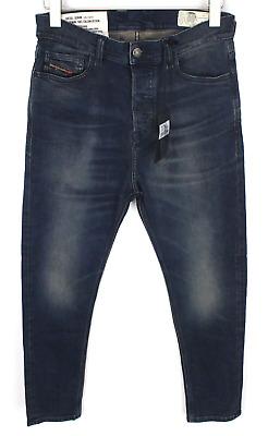 eliraz&sivan  brands DIESEL DIESEL D-Vider 084AU Men Jeans W28/L30 Dark Blue Stretch Carrot Fit Button-Fly
