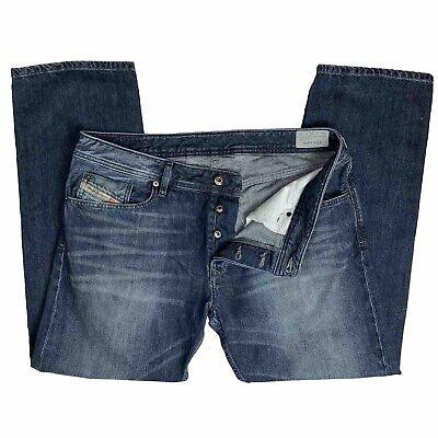 eliraz&sivan  brands DIESEL Diesel Mens Jeans Waykee Regular Straight Stretch 36 X 28 Actual Blue Button Fly