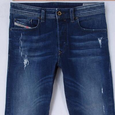 eliraz&sivan  brands DIESEL Mens Diesel BUSTER Slim Tapered Spandex Blue Jeans W30 L32-